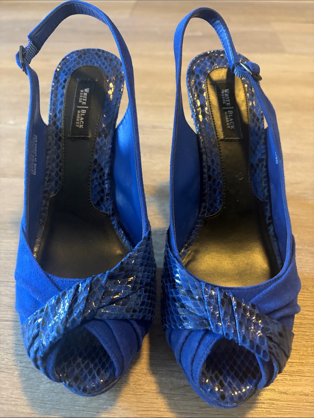 White House Black Market Royal Blue Peep-Toe Slingbacks